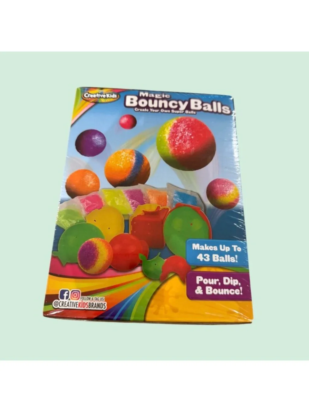 Magic Bouncy Ball DIY STEM Toys -Science Kit for - 25 Multicolor Bags & 5 Molds